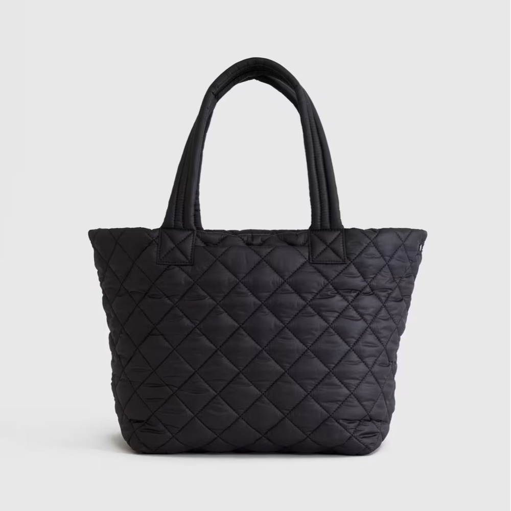 Quince Black Quilted Tote Bag